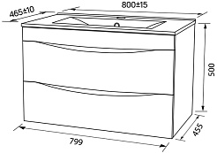 Iddis Мебель для ванной Cloud 80 подвесная белая – фотография-15